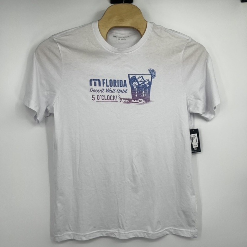 NWT TravisMathew Men's XL Florida White Graphic T-Shirt 1MS632
